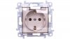 Simon 10 Gniazdo pojedyncze SCHUKO z uszczelką z przesłonami klapką trans. białe 16A 250V IP44 CGSZ1BZ.01/11A
